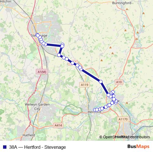 38A bus Line Map