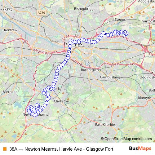 38A bus Line Map