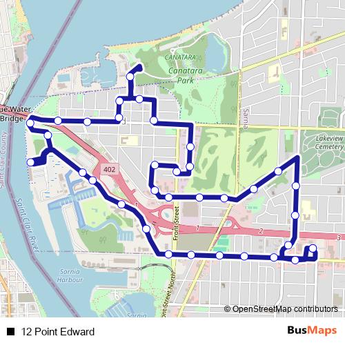 12 Point Edward bus Line Map