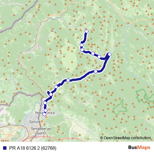 PR A18 6126 2 (62768) bus Line Map