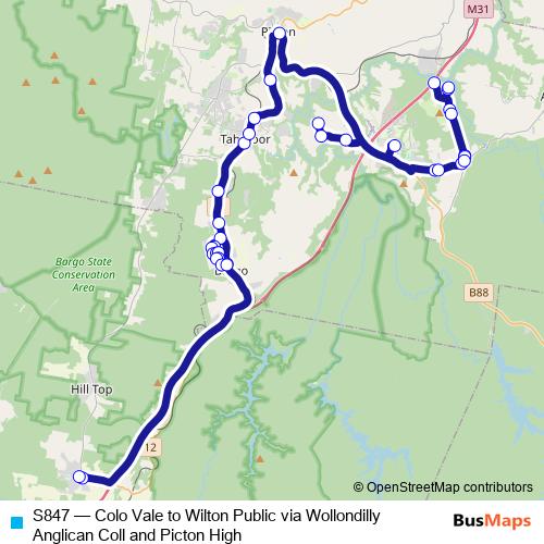 S847 bus Line Map
