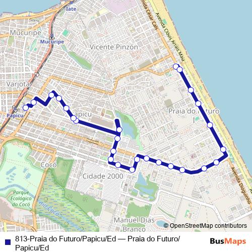 813-Praia do Futuro/Papicu/Ed bus Line Map