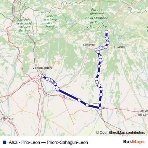 Alsa - Prio-Leon bus Line Map