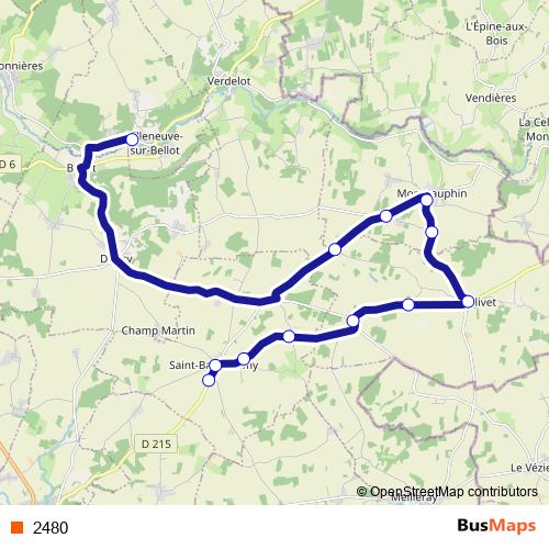 2480 bus Line Map