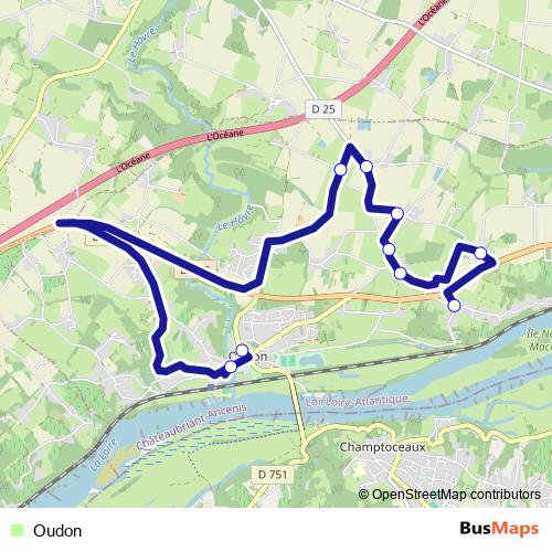 Oudon bus Line Map