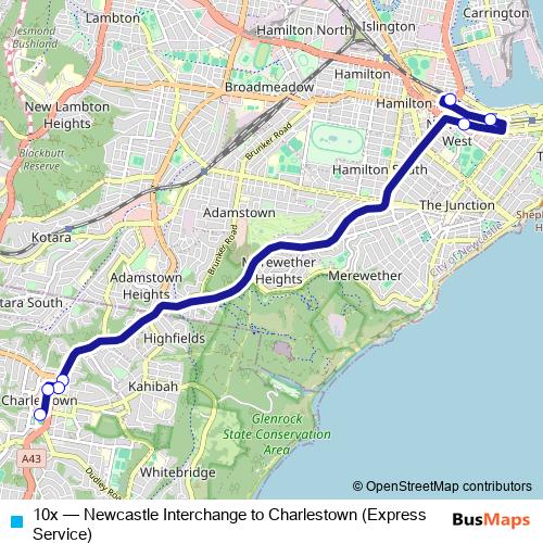 10x bus Line Map
