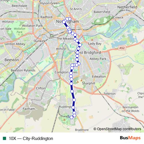 10X bus Line Map