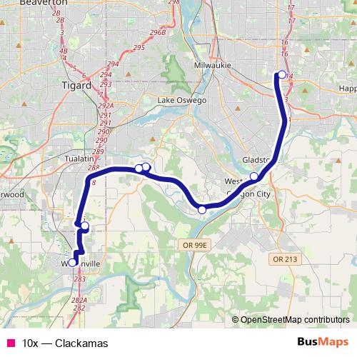10x bus Line Map