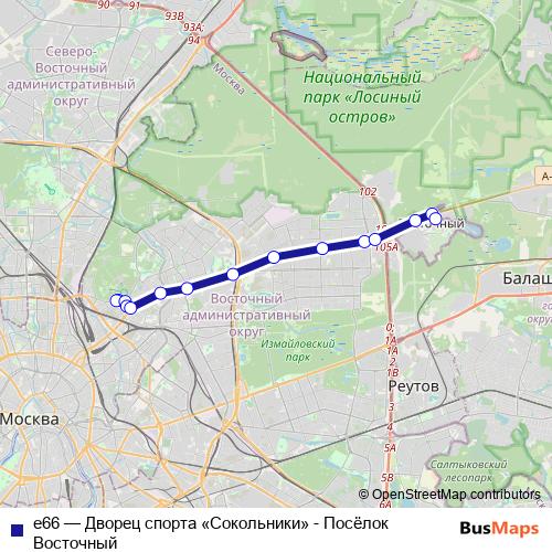 е66 bus Line Map