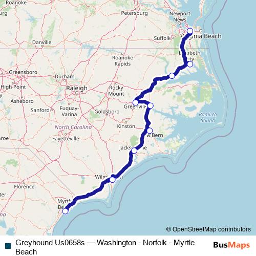 Greyhound Us0658s bus Line Map