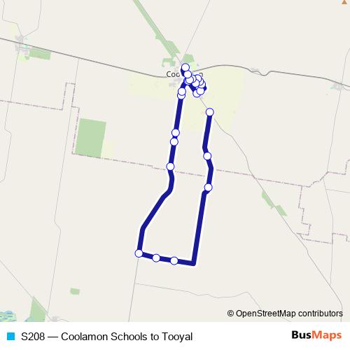 S208 bus Line Map