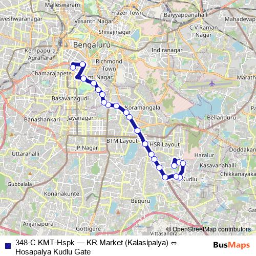 348-C KMT-Hspk bus Line Map