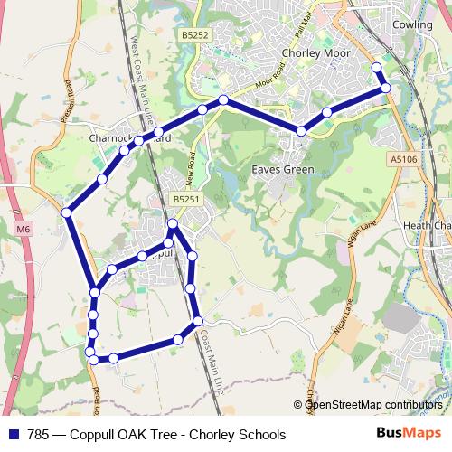 785 bus Line Map