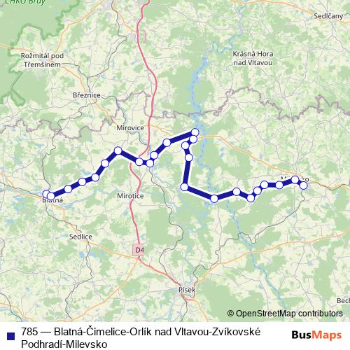 785 bus Line Map
