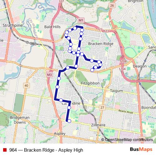 964 bus Line Map