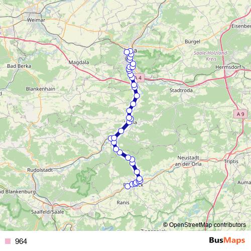 964 bus Line Map