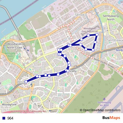 964 bus Line Map
