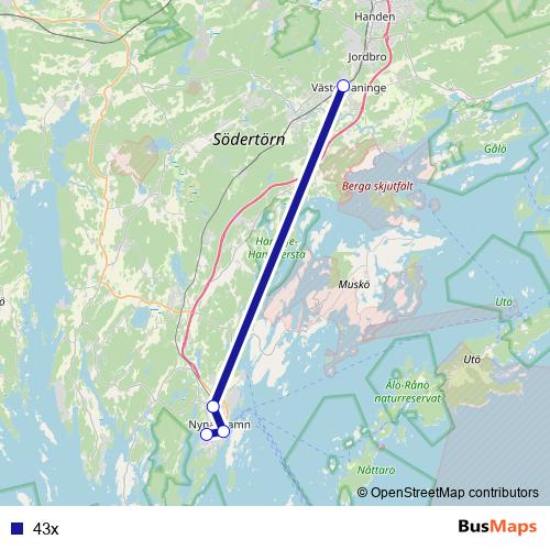 43x bus Line Map