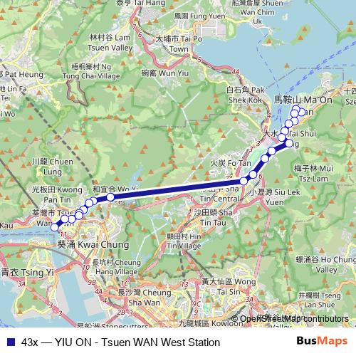 43x bus Line Map