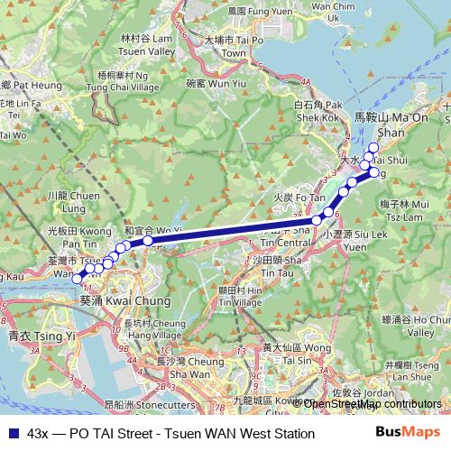 43x bus Line Map