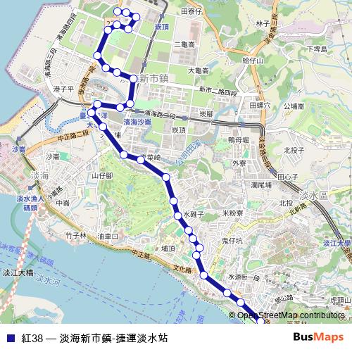 紅38 bus Line Map