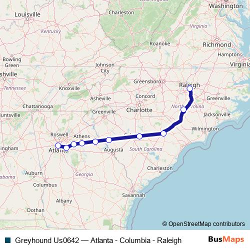 Greyhound Us0642 bus Line Map