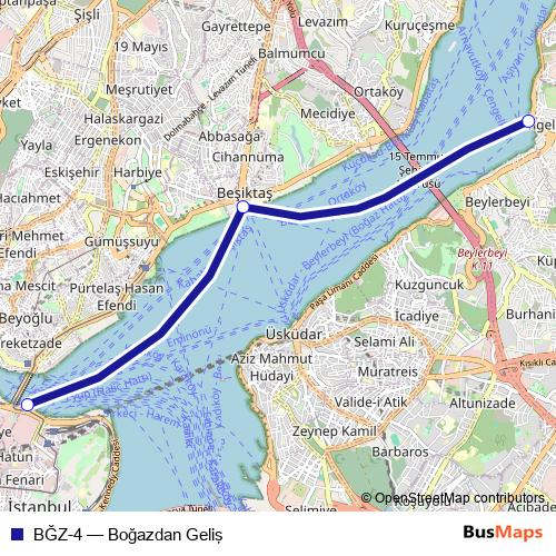 BĞZ-4 ferry Line Map