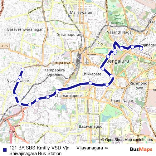 121-BA SBS-Kmtfly-VSD-Vjn bus Line Map