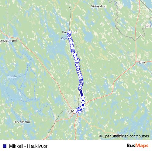 Mikkeli - Haukivuori bus Line Map