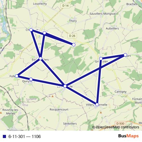 6-11-301 bus Line Map