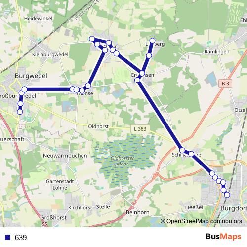 639 bus Line Map