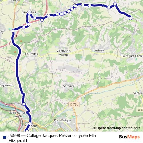 Jd998 bus Line Map