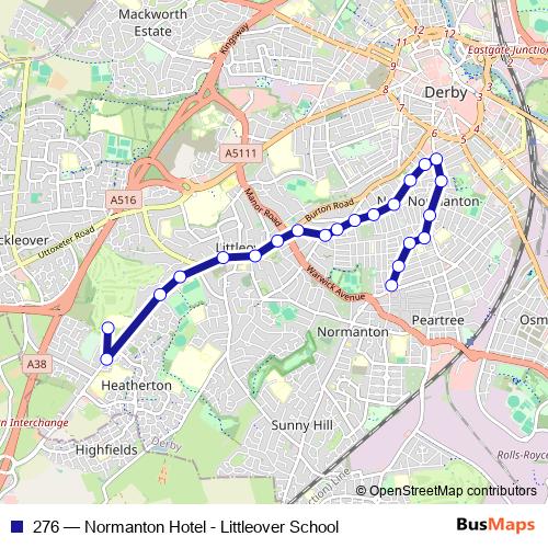 276 bus Line Map