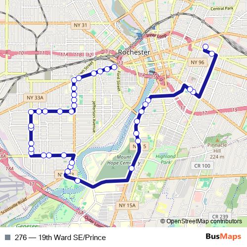 276 bus Line Map