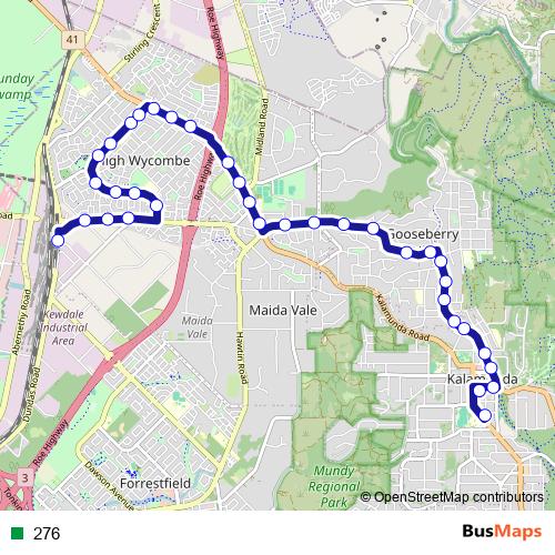 276 bus Line Map