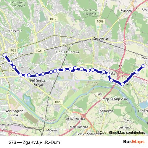 276 bus Line Map