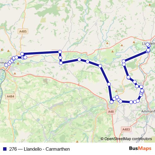 276 bus Line Map