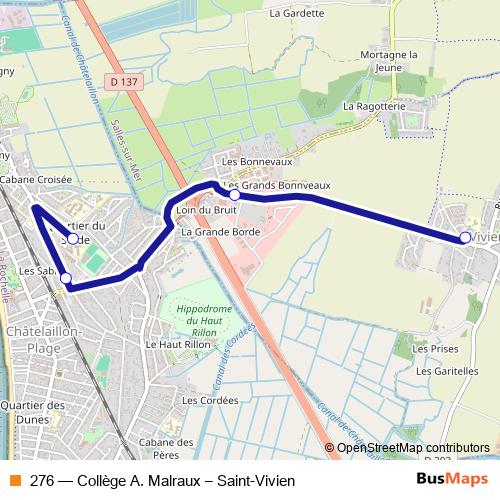 276 bus Line Map