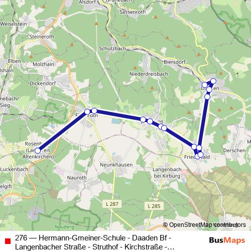 276 bus Line Map
