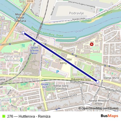276 bus Line Map
