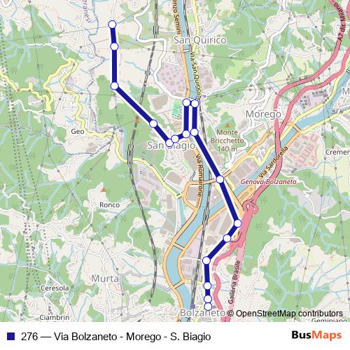 276 bus Line Map