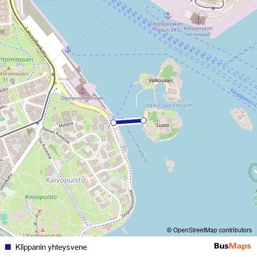 Klippanin yhteysvene ferry Line Map