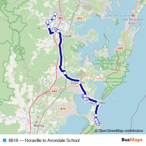 6618 bus Line Map