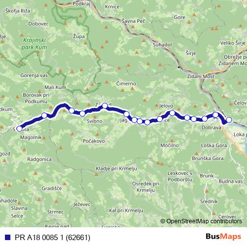 PR A18 0085 1 (62661) bus Line Map