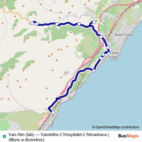 Van-Alm (lab) bus Line Map