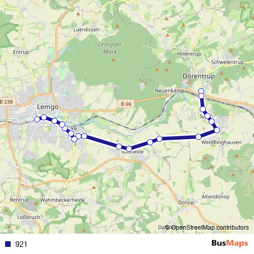 921 bus Line Map