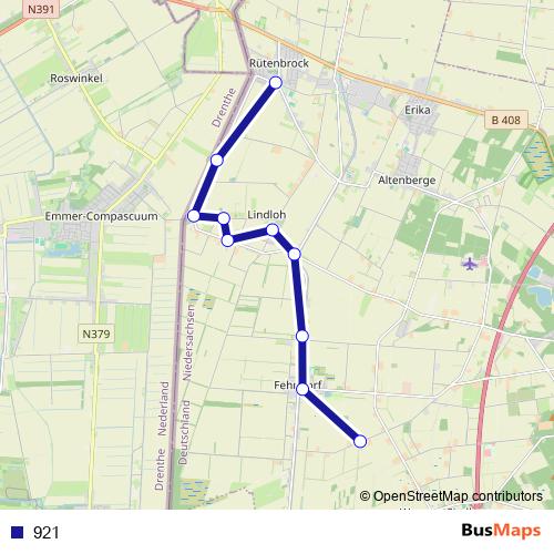 921 bus Line Map