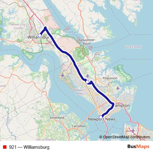 921 bus Line Map