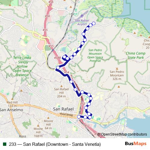 233 bus Line Map