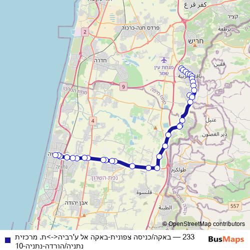 233 bus Line Map